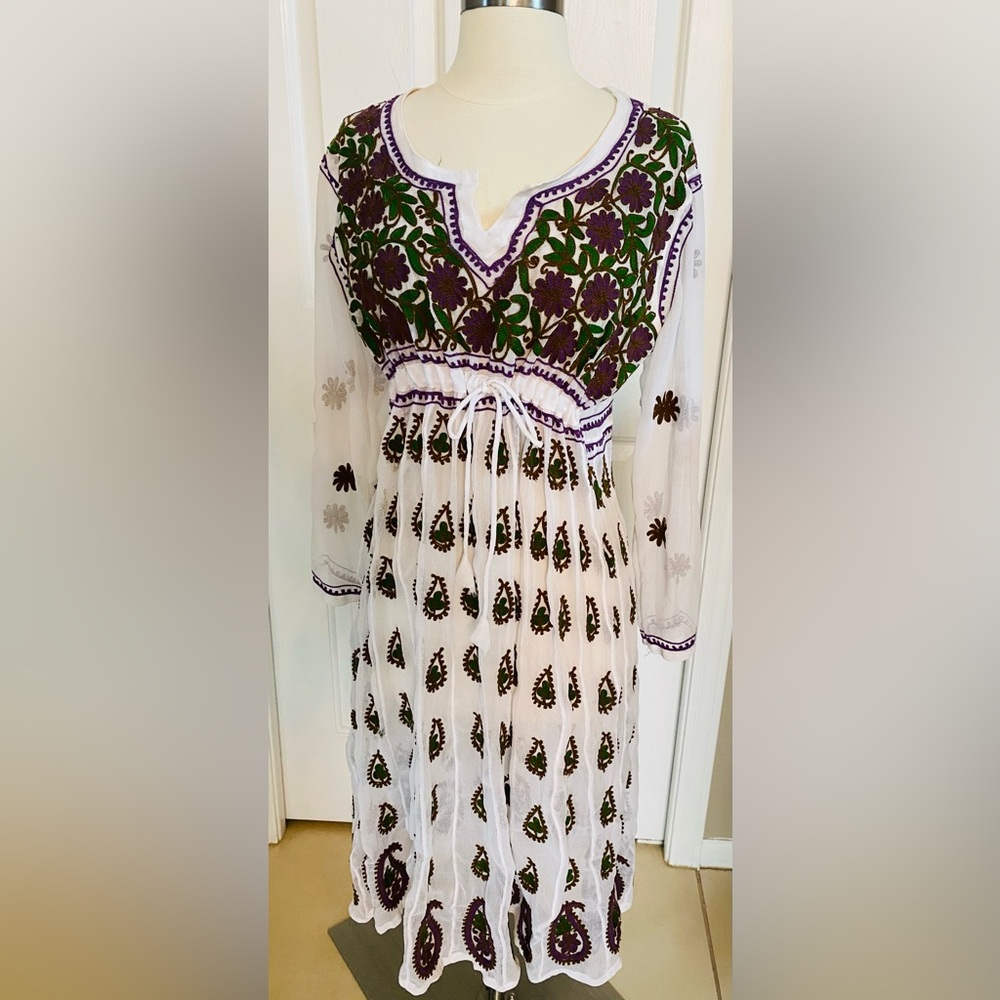 Elegant Floral Embroidered Dress